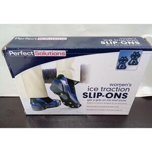 Perfect Solutions Womens Ice Traction Slip-Ons Steel Studs‎ Black Size 7-9